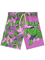 Character Purple Marvel Hulk Swim Shorts - Image 1 of 10