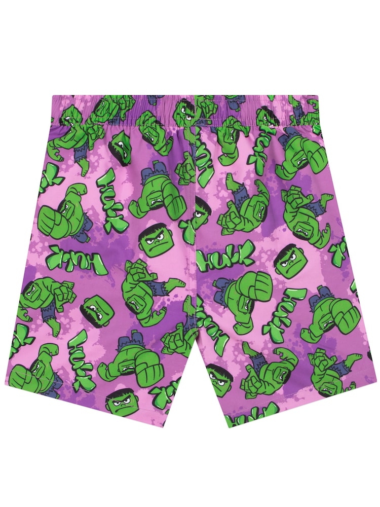 Character Purple Marvel Hulk Swim Shorts - Image 2 of 10 Character Purple Marvel Hulk Swim Shorts - Image 2 of 10