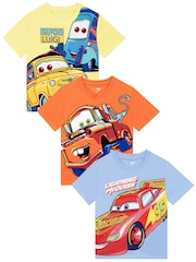 Character Red Disney Cars T-Shirts 3 Pack Lighning McQueen And Mater - Image 1 of 5