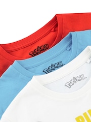 Character Blue Pokemon T-Shirts 3 Pack Pikachu, Raichu And Mewtwo - Image 5 of 6