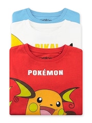 Character Blue Pokemon T-Shirts 3 Pack Pikachu, Raichu And Mewtwo - Image 6 of 6