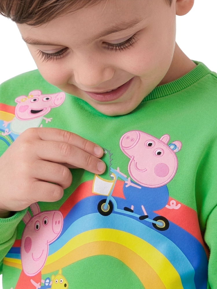 Character Green Peppa Pig Sweatshirt George, Peppa And Evie - Image 11 of 11