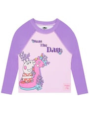 Character Purple Peppa Pig Two Piece Swimsuit Rash Vest - Image 2 of 7