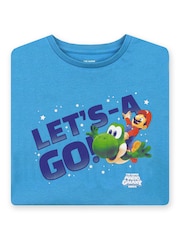 Character Blue Super Mario Galaxy T-Shirt Mario And Yoshi - Image 5 of 9