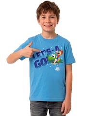 Character Blue Super Mario Galaxy T-Shirt Mario And Yoshi - Image 8 of 9