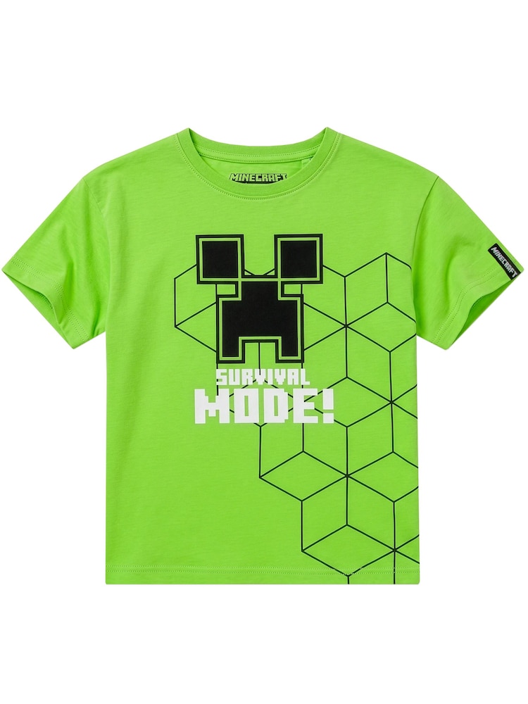 Character Green Minecraft Creeper T-Shirt Survival Mode - Image 1 of 10