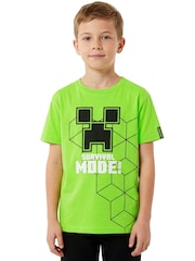 Character Green Minecraft Creeper T-Shirt Survival Mode - Image 6 of 10