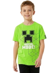 Character Green Minecraft Creeper T-Shirt Survival Mode - Image 8 of 10