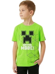 Character Green Minecraft Creeper T-Shirt Survival Mode - Image 9 of 10