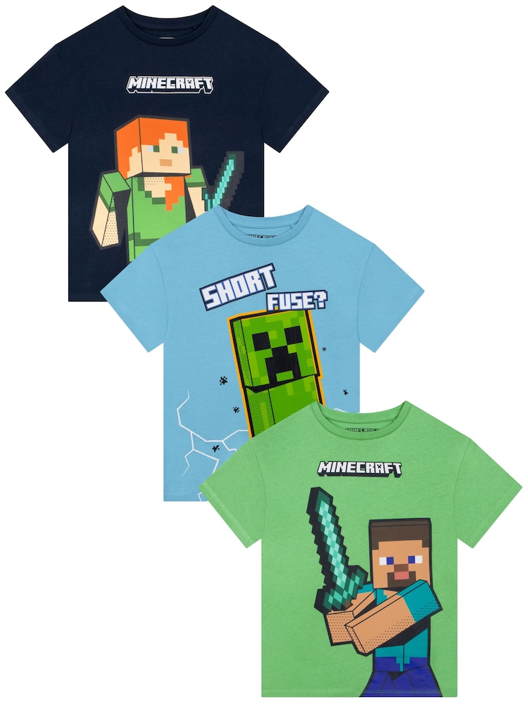 Komplet 3 majic s kratkimi rokavi Character Minecraft Steve And Creeper - Slika 1 iz 5