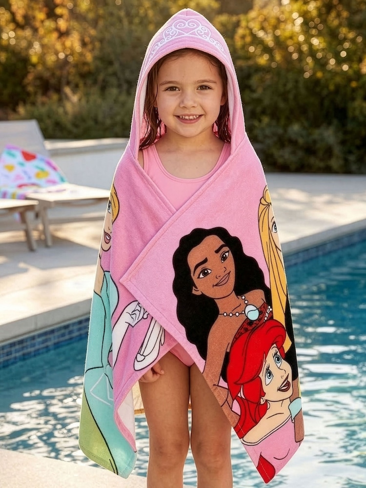 Character Pink Disney Princess Swim & Beach Wrap Towel Poncho Cinderella, Rapunzel And Moana - Image 12 of 12