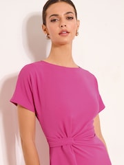 Roz magenta - Rochie midi cu mânecă scurtă și nod lateral Lipsy - Imaginea 2 din 4