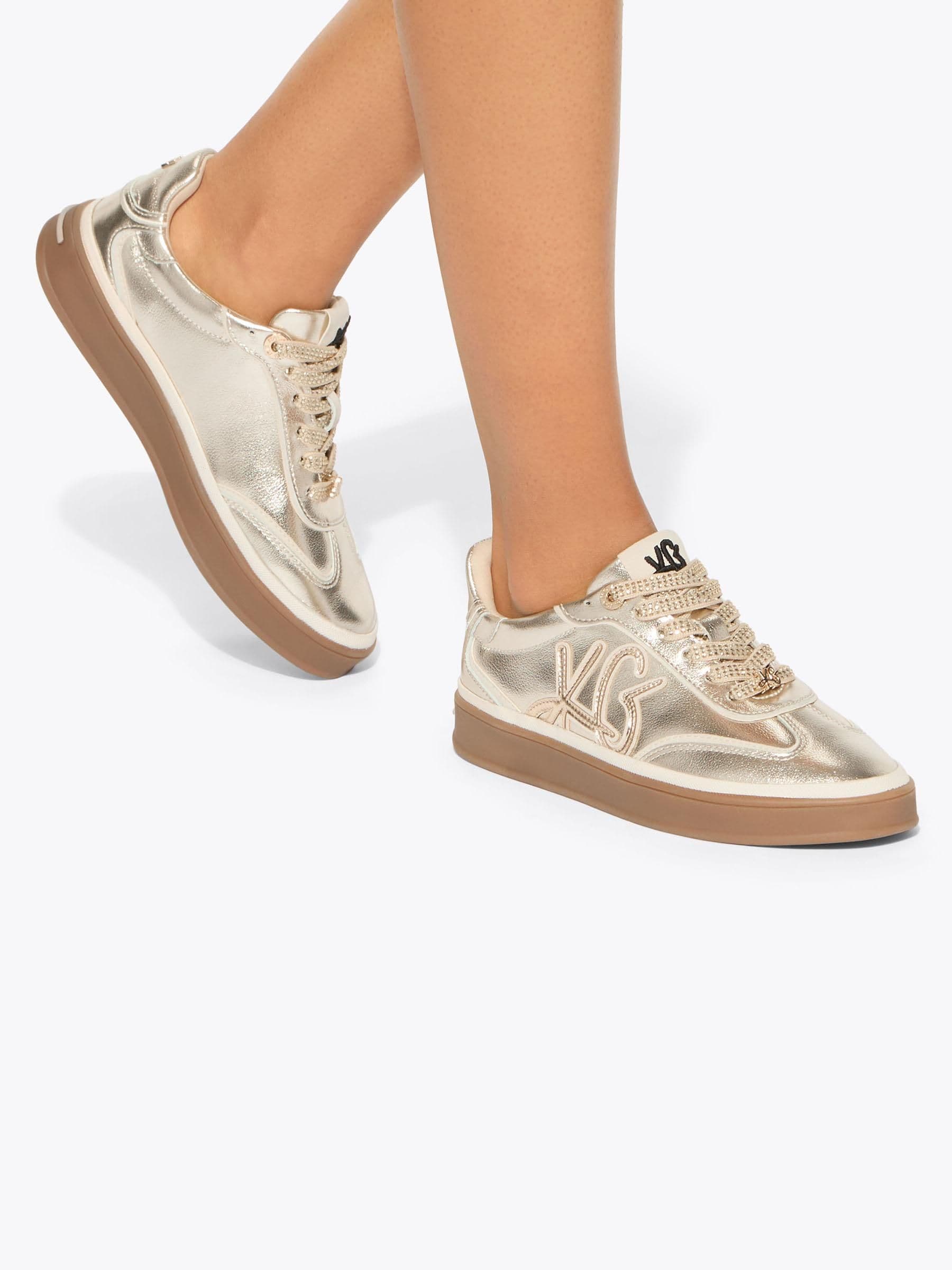 Buy KG Kurt Geiger Gold Leena Trainer from Next USA