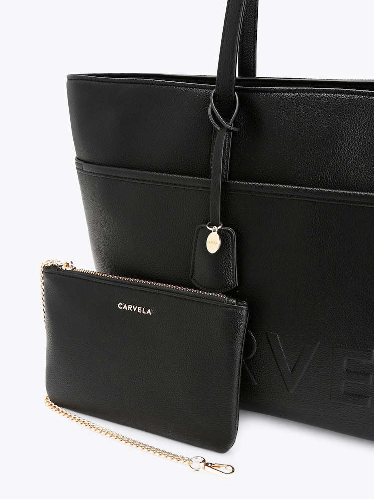 Carvela Black Frame Pocket Wing Tote Bag - Image 5 of 5 Carvela Black Frame Pocket Wing Tote Bag - Image 5 of 5