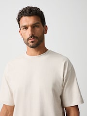 Neutral Marl Regular Fit Heavyweight T-Shirt - Image 4 of 5