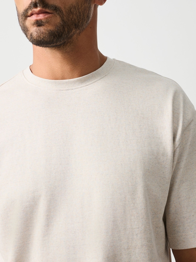 Neutral Marl Regular Fit Heavyweight T-Shirt - Image 5 of 5 Neutral Marl Regular Fit Heavyweight T-Shirt - Image 5 of 5