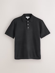 Svart/Navy - Essential Knitted Short Sleeved Polo Shirts 2 Pack - Bild 2 av 5