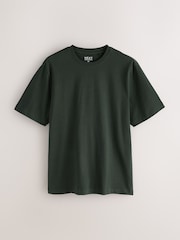 Brown/Navy Blue/Burgundy Red/Green/Black Regular Fit Heavyweight T-Shirts 5 Pack - Image 12 of 14