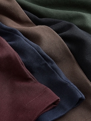 Brown/Navy Blue/Burgundy Red/Green/Black Regular Fit Heavyweight T-Shirts 5 Pack - Image 13 of 14