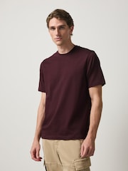 Brown/Navy Blue/Burgundy Red/Green/Black Regular Fit Heavyweight T-Shirts 5 Pack - Image 6 of 14
