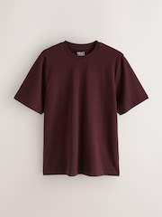 Brown/Navy Blue/Burgundy Red/Green/Black Regular Fit Heavyweight T-Shirts 5 Pack - Image 8 of 14