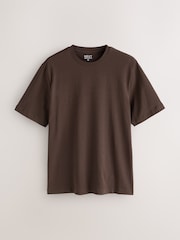 Brown/Navy Blue/Burgundy Red/Green/Black Regular Fit Heavyweight T-Shirts 5 Pack - Image 9 of 14