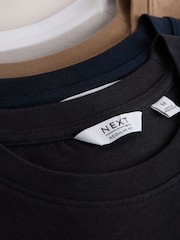 Schwarz/Weiß/Stone/Marineblau/Grau - Reguläre Passform - Schwere T-Shirts im 5er-Pack - Bild 12 von 13