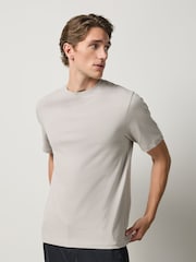 Schwarz/Weiß/Stone/Marineblau/Grau - Reguläre Passform - Schwere T-Shirts im 5er-Pack - Bild 3 von 13