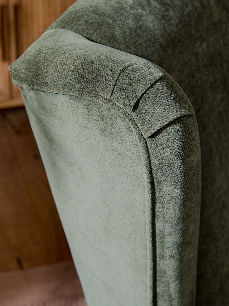 Relaxed Chenille Forest Green Sherlock Highback Armchair - Image 2 of 10 Relaxed Chenille Forest Green Sherlock Highback Armchair - Image 2 of 10