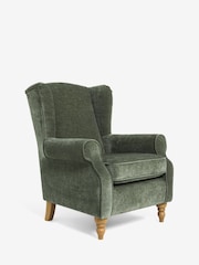 Relaxed Chenille Forest Green Sherlock Highback Armchair - Image 5 of 10