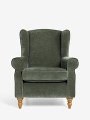Relaxed Chenille Forest Green Sherlock Highback Armchair - Image 6 of 10