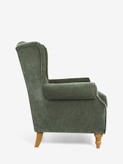 Relaxed Chenille Forest Green Sherlock Highback Armchair - Image 7 of 10