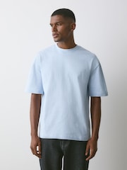 Blue Ice Marl Regular Fit Heavyweight T-Shirt - Image 1 of 7