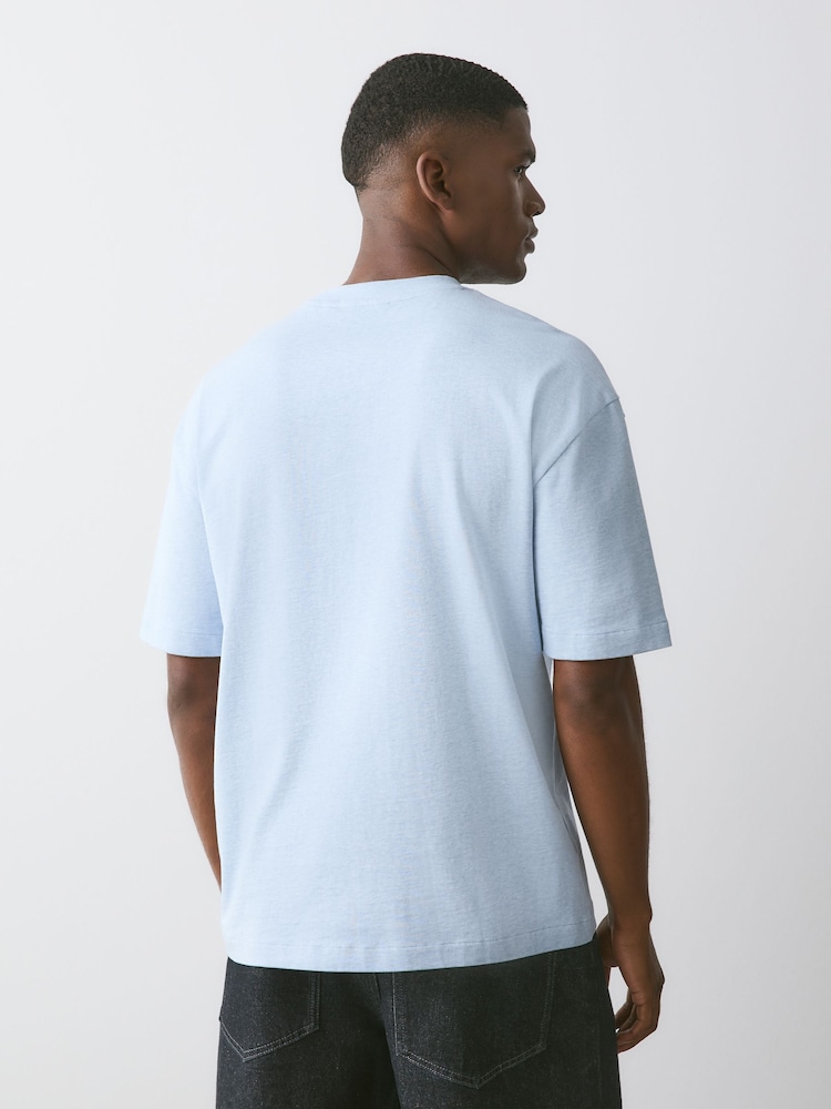 Blue Ice Marl Regular Fit Heavyweight T-Shirt - Image 2 of 7