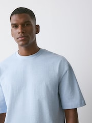 Blue Ice Marl Regular Fit Heavyweight T-Shirt - Image 4 of 7