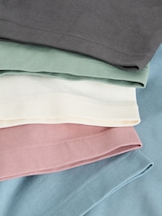 Pastels Green/Blue/Ecru/Slate/Pink Regular Fit Heavyweight T-Shirts 5 Pack - Image 12 of 12