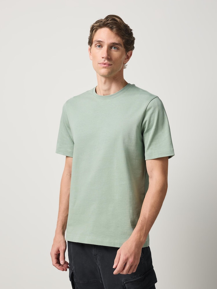 Pastels Green/Blue/Ecru/Slate/Pink Regular Fit Heavyweight T-Shirts 5 Pack - Image 2 of 12 Pastels Green/Blue/Ecru/Slate/Pink Regular Fit Heavyweight T-Shirts 5 Pack - Image 2 of 12