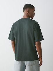 Green Marl Regular Fit Heavyweight T-Shirt - Image 3 of 12