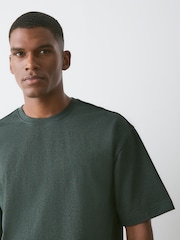 Green Marl Regular Fit Heavyweight T-Shirt - Image 4 of 12