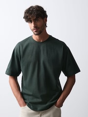Green Marl Regular Fit Heavyweight T-Shirt - Image 5 of 12