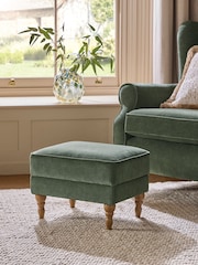 Relaxed Chenille Forest Green Sherlock Storage Footstool - Image 1 of 7