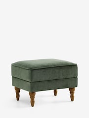 Relaxed Chenille Forest Green Sherlock Storage Footstool - Image 6 of 7