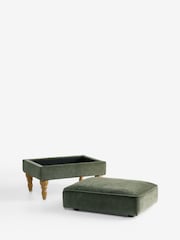 Relaxed Chenille Forest Green Sherlock Storage Footstool - Image 9 of 13