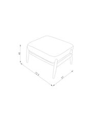 Fine Chenille Easy Clean Sand Beige Hampton Wooden Stool - Image 3 of 7