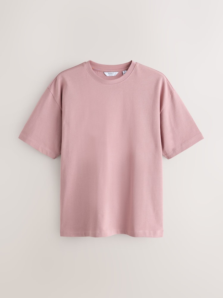 Pink Deep Relaxed Fit Heavyweight T-Shirt - Image 1 of 3