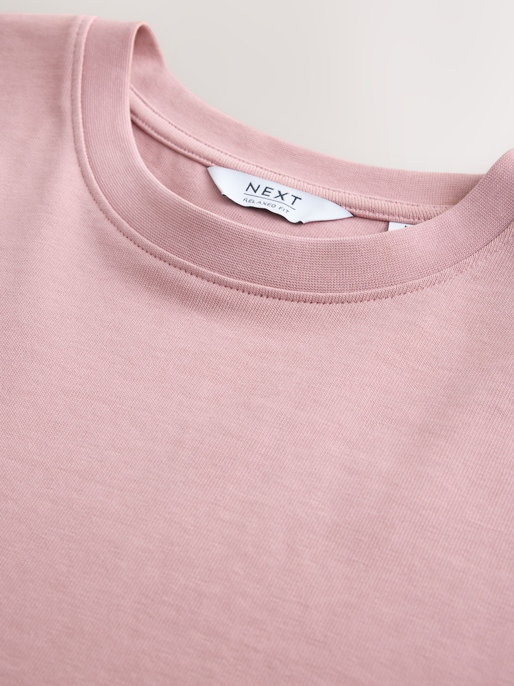 Pink Deep Relaxed Fit Heavyweight T-Shirt - Image 3 of 3