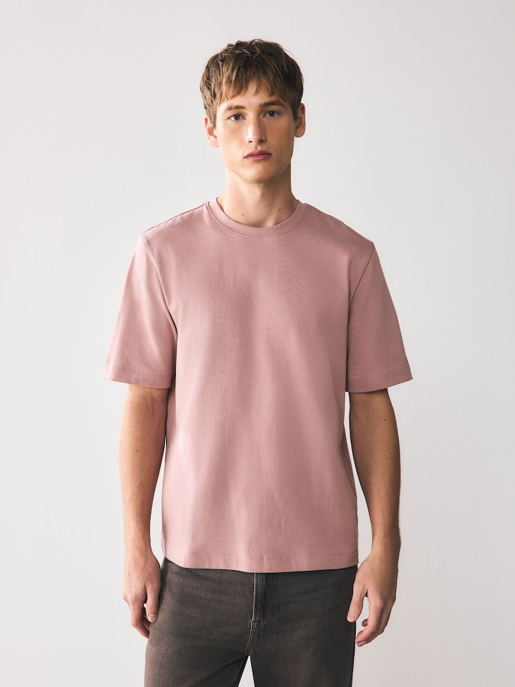 Pink Deep Regular Fit Heavyweight T-Shirt - Image 1 of 7