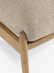 Textured Boucle Weave Mid Natural Hampton Wooden Stool - Image 2 of 7