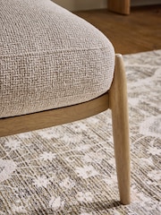 Textured Boucle Weave Mid Natural Hampton Wooden Stool - Image 5 of 7