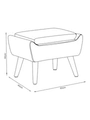 Broken Geo Chenille Pink Wilson Storage Footstool - Image 4 of 10